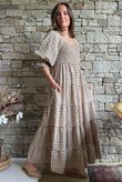 Nonni Gingham Darling Dress Hazelnut